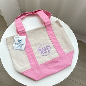 Trader Joe’s Mini Pastel Canvas Tote Bag - Pink